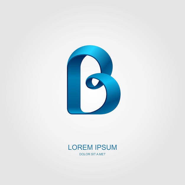 Logotype Sous La Forme De La Lettre «b», Idée De Logo D'entreprise Stylisée Abstraite,