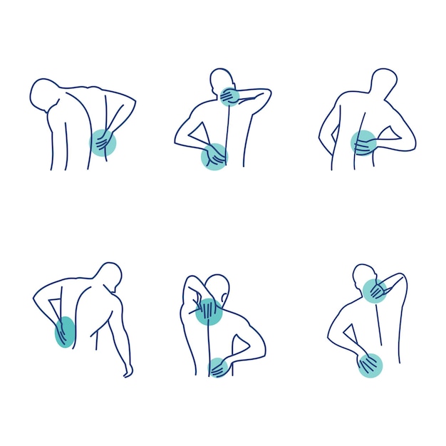 Lombalgie logo design vecteur icône illustration
