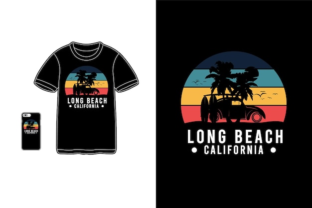 Long Beach California, Silhouette De Marchandise T-shirt