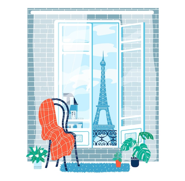 Look fenêtre intérieure paris, style simple, place moderne