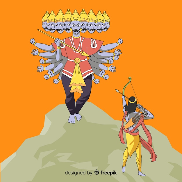 Lord Rama Et Le Personnage De Ravana