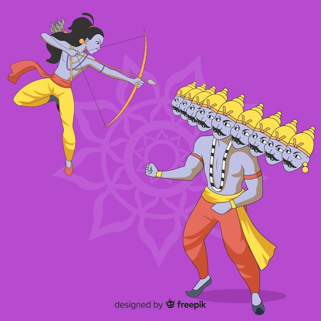 Lord Rama Et Le Personnage De Ravana