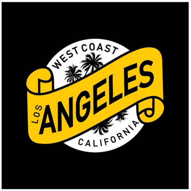 Vecteur los angeles west coast graphics pour les t-shirts de typographie premium vector