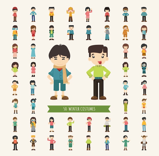 Lot de 50 personnages de collection d&#39;hiver