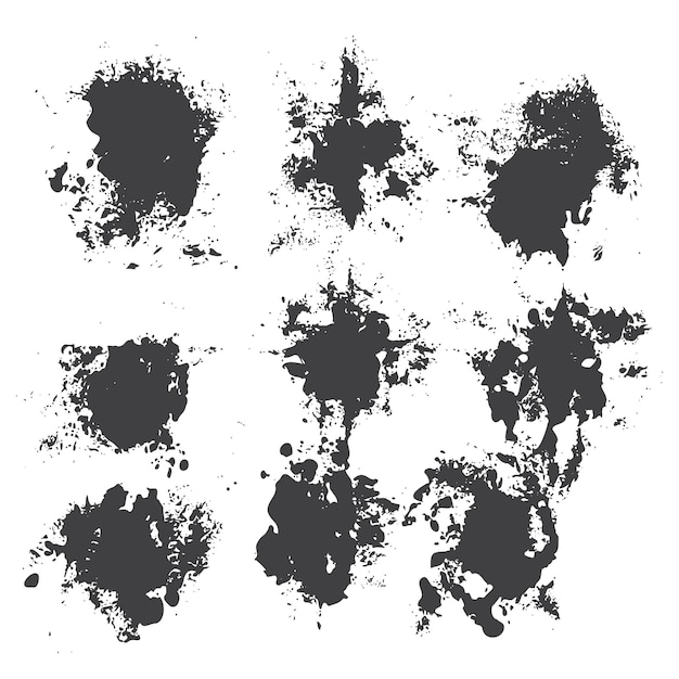 Lot de coups de pinceau de couleur noire