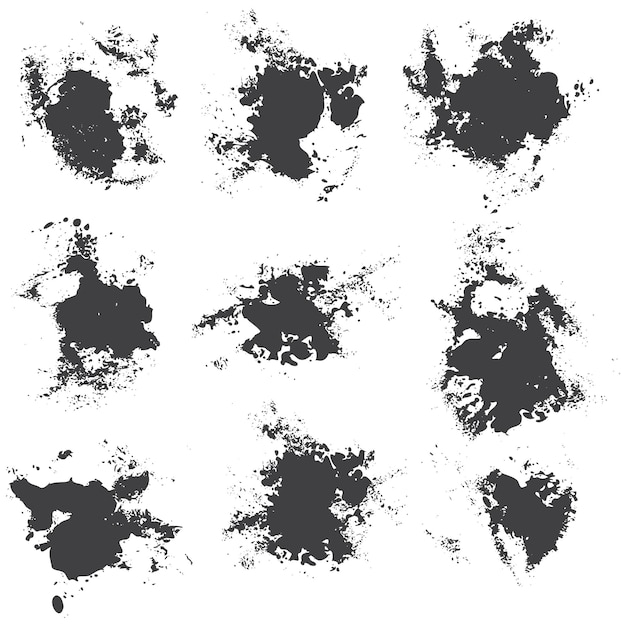 Lot de coups de pinceau de couleur noire