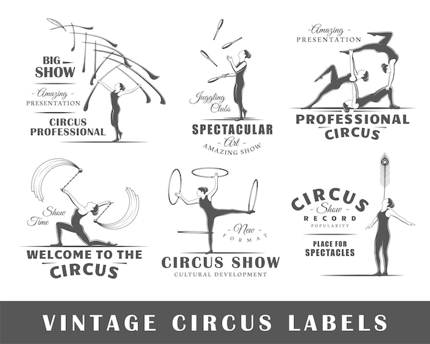 Lot D'étiquettes De Cirque Vintage