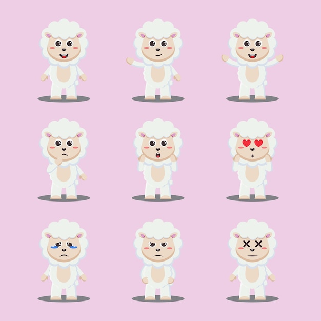 Lot De Personnages Animaux Moutons Mignons