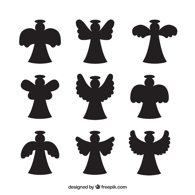 Lot De Silhouettes D'ange