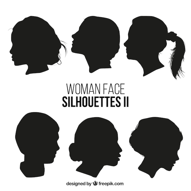 Vecteur lot de silhouettes de femme