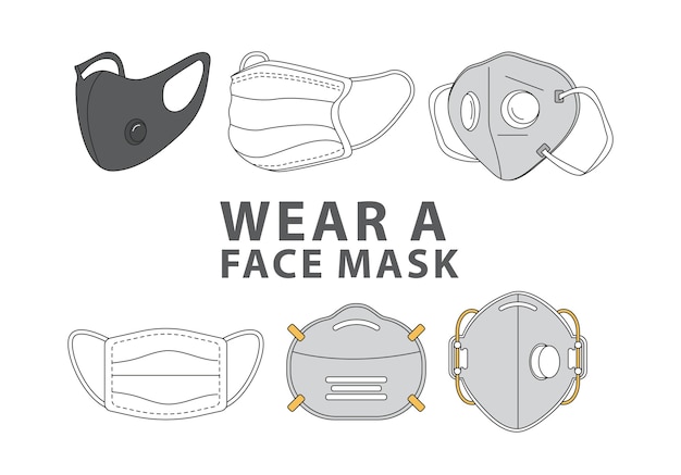 Lot De Six Styles De Masques Portant Des étiquettes De Publicité De Masque