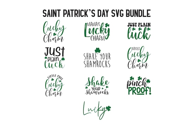 Vecteur lot svg de la saint-patrick