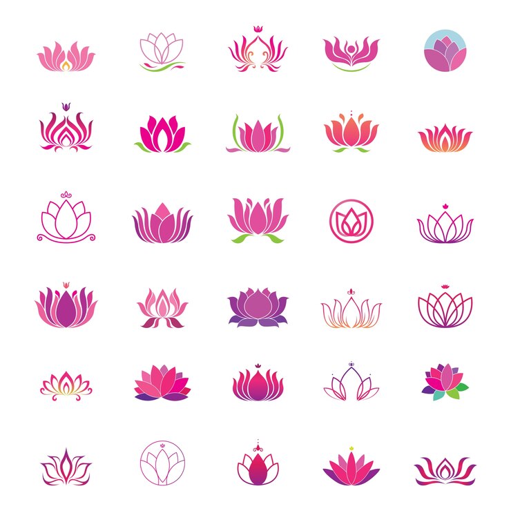 Vecteur lotus logo set