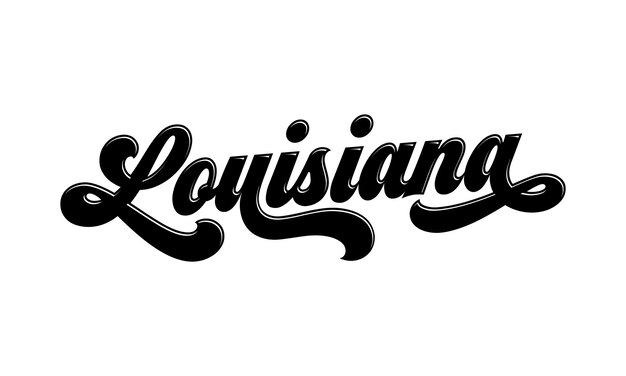 Louisiane Main Lettrage Design Calligraphie Vecteur Louisiane Texte Vecteur Tendance Typographie Design