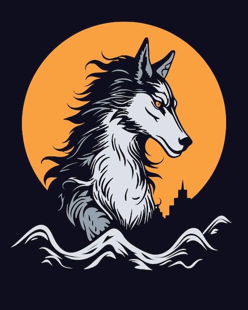 Loup au clair de lune