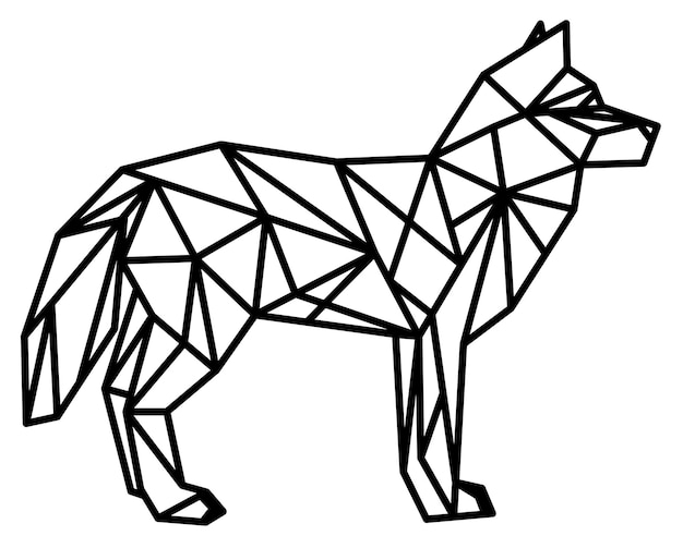 loup, chien, vecteur de ligne de renard