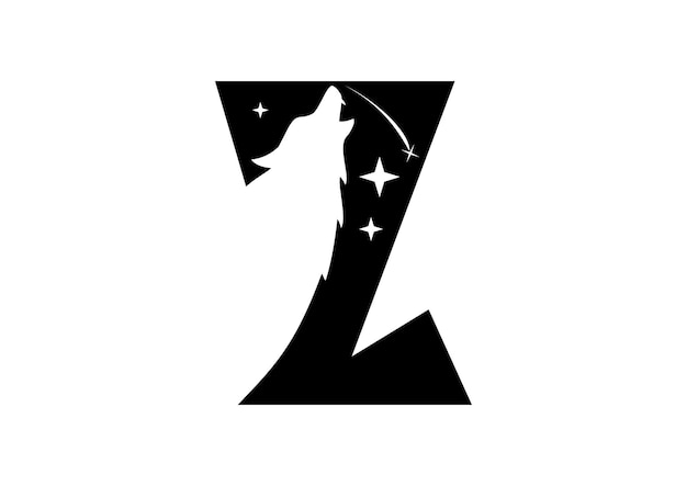 Vecteur loup lettre z logo