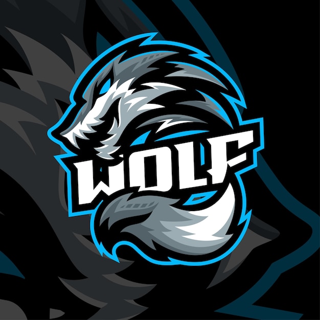 Loup Mascotte Logo Illustration Vecteur