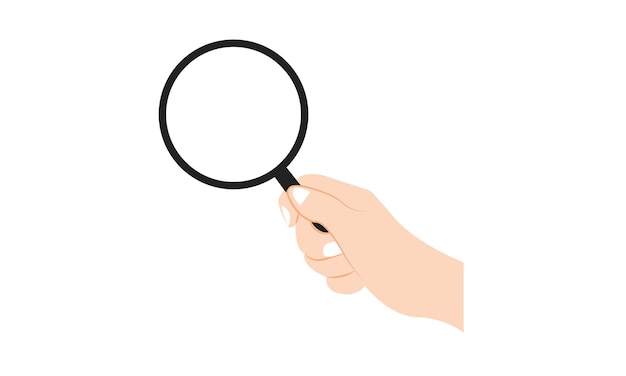 Une loupe à la main.