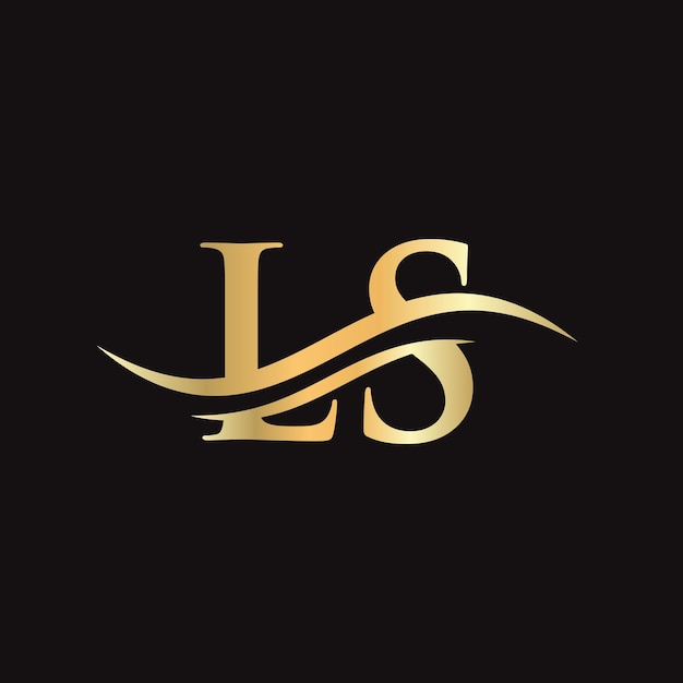 LS logo Design Premium Letter LS Logo Design avec concept de vague d'eau