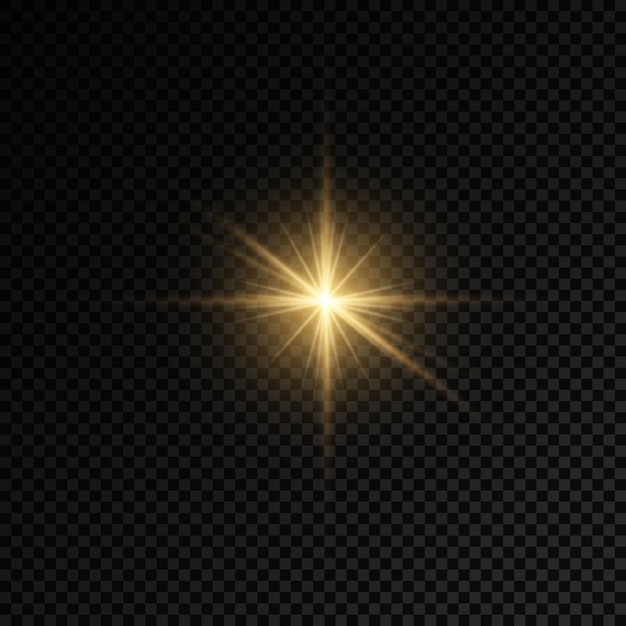 Lueur Brillante étoile Jaune éclatant Rayons De Soleil Effet De Lumière Dorée éclat De Soleil Avec Des Rayons