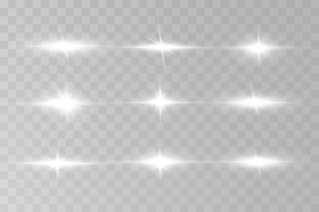 La lumière explose sur un fond transparent