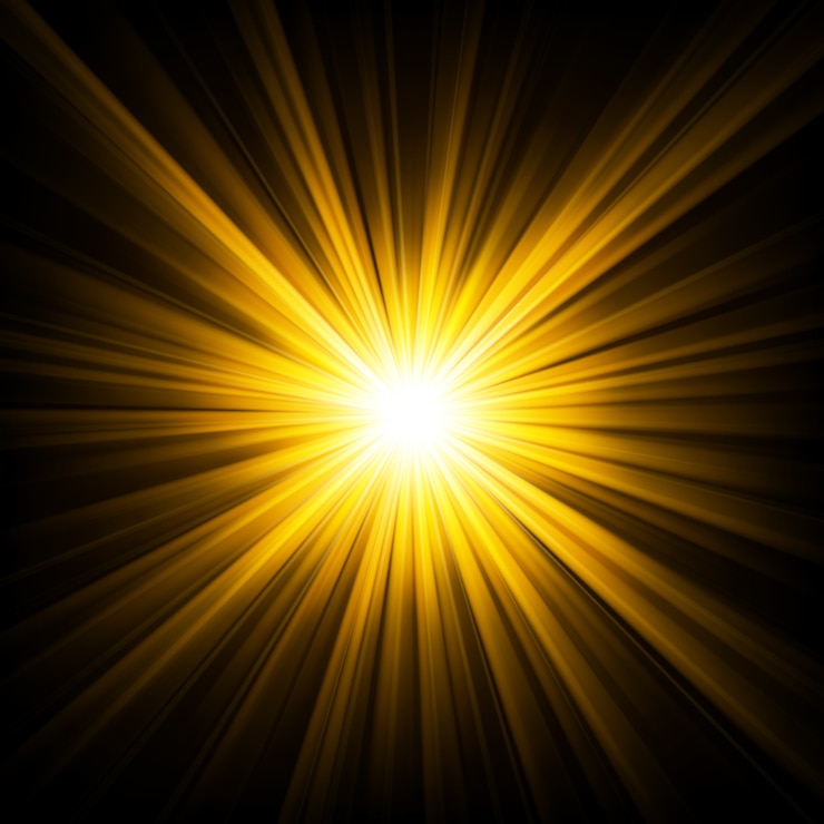 Vecteur lumière d&#39;or qui brille sur fond de noirceur