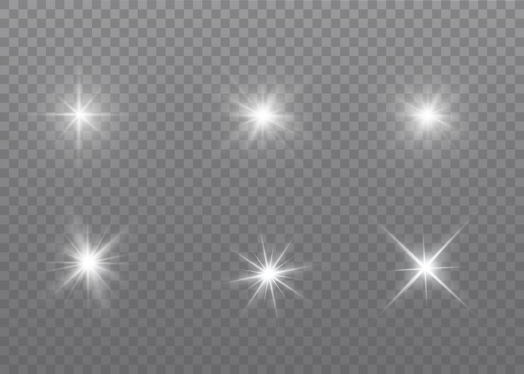 Vecteur une lumière rougeoyante blanche explose sur un fond transparent. étoile brillante.