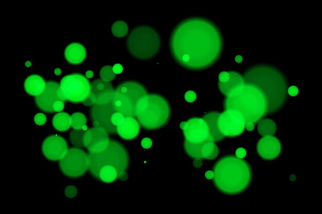 Lumières bokeh minimales sur fond noir avec des cercles lumineux et un flou doux Superposition vectorielle propre et élégante pour la conception visuelle numérique abstraite ou moderne