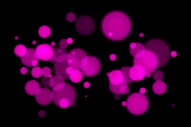 Lumières bokeh minimales sur fond noir avec des cercles lumineux et un flou doux Superposition vectorielle propre et élégante pour la conception visuelle numérique abstraite ou moderne