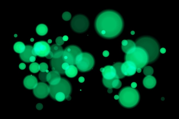 Lumières bokeh minimales sur fond noir avec des cercles lumineux et un flou doux Superposition vectorielle propre et élégante pour la conception visuelle numérique abstraite ou moderne