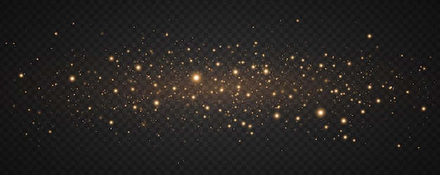 Lumières brillantes et floues isolées sur un fond transparent sombre Poussière d'étoiles brillante avec bokeh Effet de lumière abstrait Éblouissements et éclaircissements Illustration vectorielle