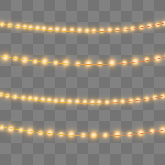 Vecteur lumières dorées isolés des éléments de conception réaliste.