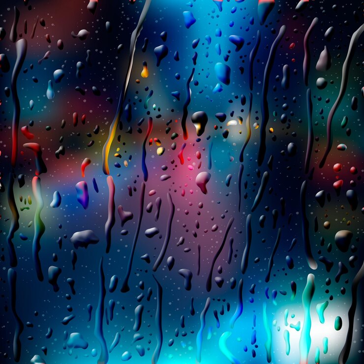 Vecteur lumières floues défocalisées de la route de la ville la nuit vue à travers le verre humide illustration vectorielle