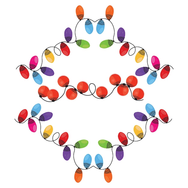 Lumières de Noël isolées éléments de conception réalistes Lumières brillantes pour les bannières de cartes de Noël