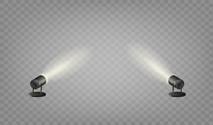 Vecteur lumières de projecteur pour scène et studio lumière réaliste pour lampes suspendues lumière de projecteur et projecteur pour
