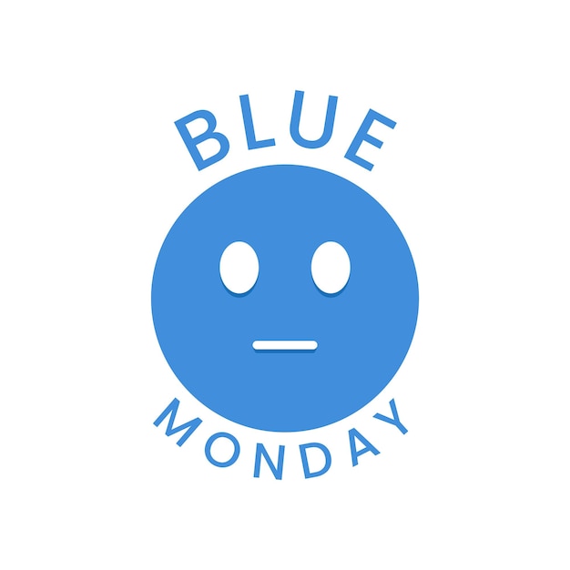 Lundi Bleu Avec Conception De Vecteur D'emoji De Visage De Cercle
