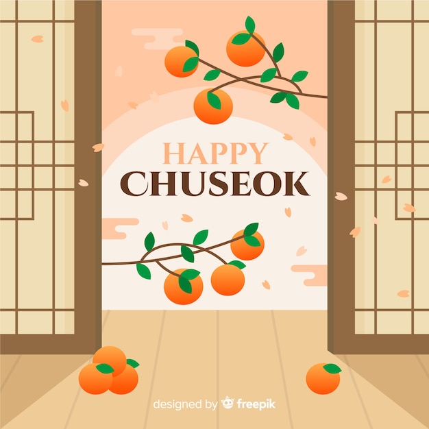 Lune chuseok dessiné à la main