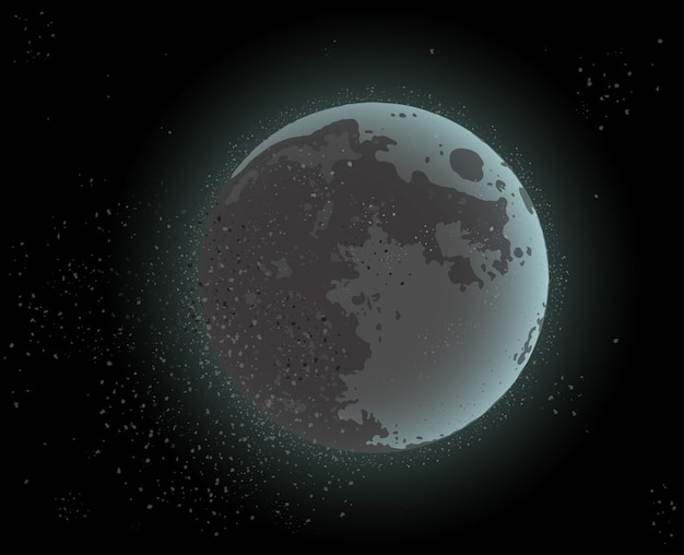 Lune Dans L'espace Cosmos Sombre