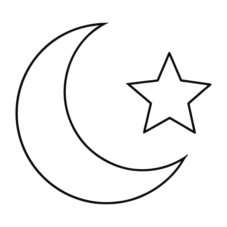 Vecteur la lune et les étoiles de noël contour de conception la lune de noël et l'illustration vectorielle des étoiles