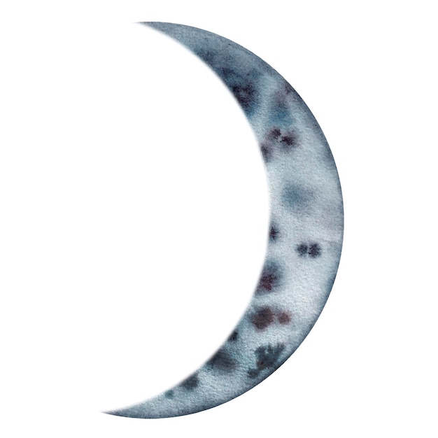 Lune grise aquarelle