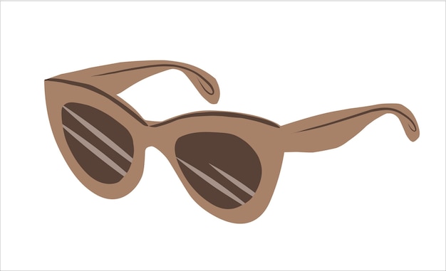 Lunettes Brownbeige Lunettes de soleil Illustration vectorielle dessinée à la main Clipar isolé