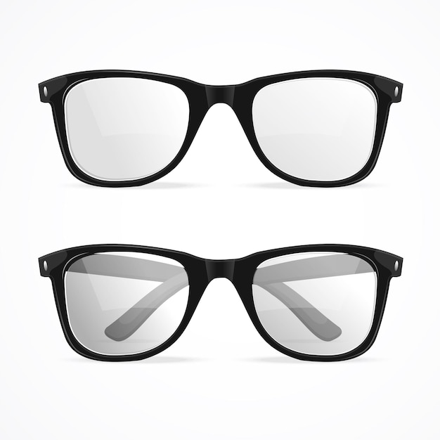 lunettes de geek encadrées en métal isolés.