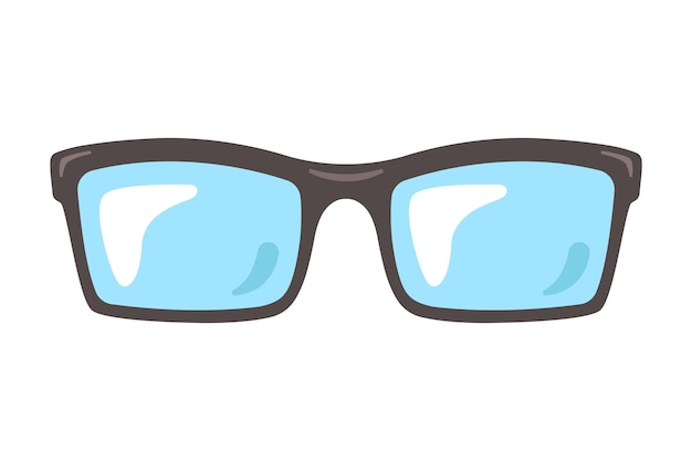 Vecteur lunettes noires pour la vision illustration vectorielle plate