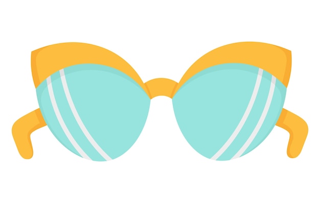 Lunettes De Soleil Classiques Simples Pour Marcher Par Temps Ensoleillé. Clipart De Doodle Plat. Tous Les Objets Sont Repeints