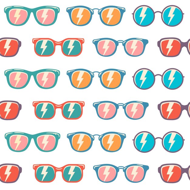 Lunettes De Soleil De Fond Transparente Motif Avec Couleur, Modèle De Lunettes De Soleil Vintage