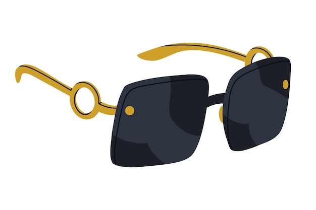 Vecteur lunettes de soleil à la mode elegant moderne lunettes de soleil cadre en plastique nuances accessoires de lunettes à la mode illustration vectorielle plate
