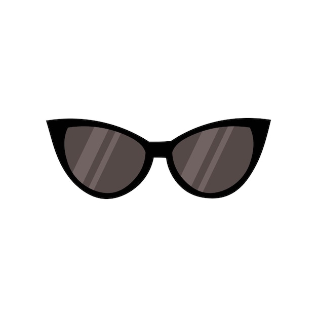 Vecteur lunettes de soleil noires de style plat illustration vectorielle dessinée à la main isolée sur fond blanc