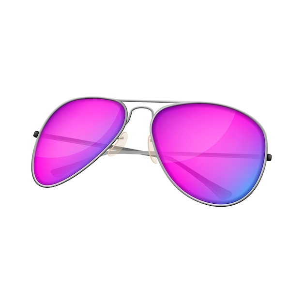 Lunettes de soleil Optique Yeux Accessoire de protection Vector Glamour Lunettes de soleil Outil optique d'été Lunettes à la mode Lunettes de geek polarisées Hipster Lentille solaire Modèle oculaire Illustration 3d réaliste