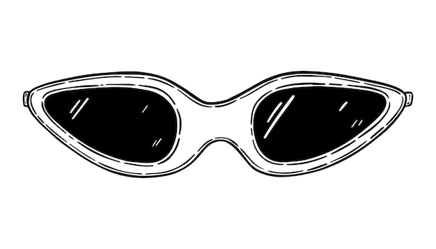 Vecteur lunettes de soleil protection des yeux contre le dessin animé de la ligne de griffonnage du soleil